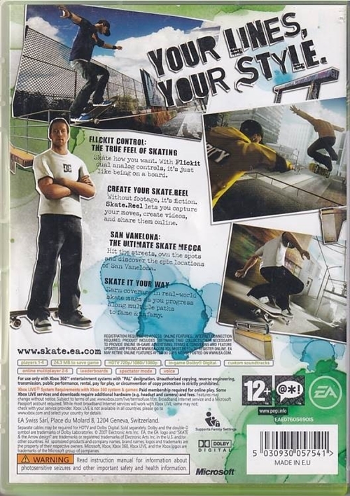 Skate - XBOX 360 (B Grade) (Genbrug)